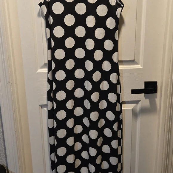 NWT Lularoe Dani LG Polka Dot B&W Maxi Dress Super Versatile One & Done or Layer - Picture 3 of 14